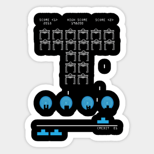 Tron Meets Space Invaders Sticker